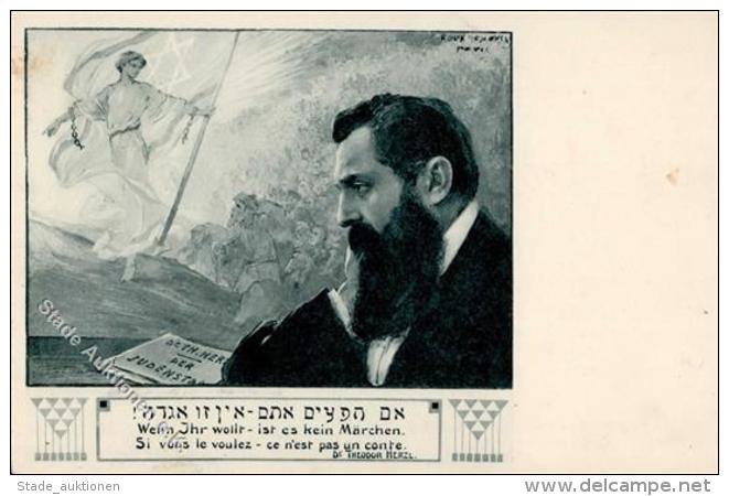 Judaika Dr. Theodor Herzl K&uuml;nstlerkarte I-II (fleckig) Judaisme - Judaika