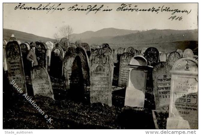 Judaika - Judenfriedhof KUR&Ouml;SMEZ&Ouml;,Ungarn 1916, Foto-Ak I-II Judaisme - Judaika