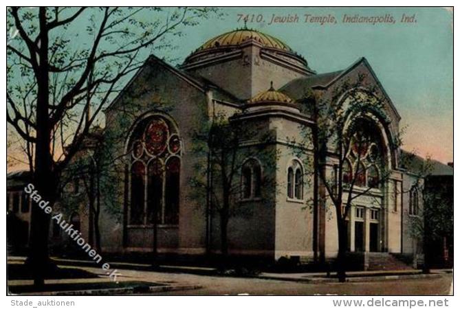 Synagoge Indianapolis USA 1913 Ansichtskarte I-II (Ecke Abgestossen) Synagogue - Judaika