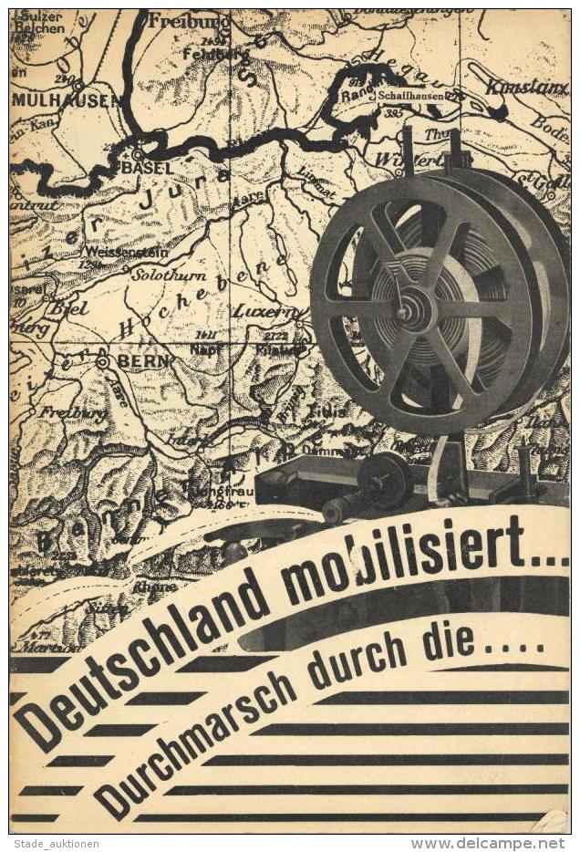 Buch WK II Deutschland Mobilisiert Durchmarsch Durch Die Schweiz? Solis, Carl H. 1936 Jean Christophe Verlag 36 Seiten I - Guerra 1939-45