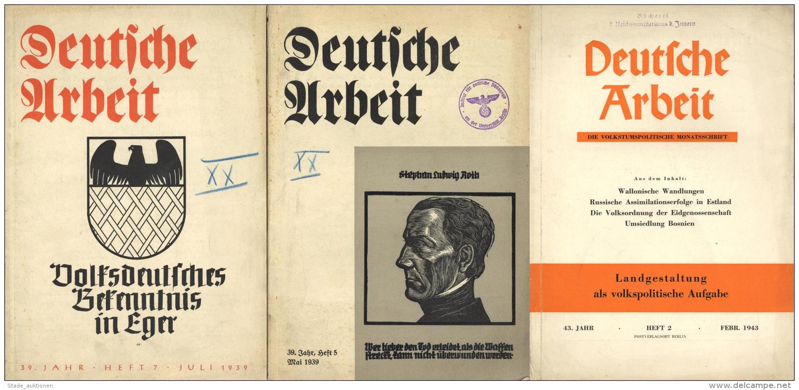 Buch WK II 7 Hefte Deutsche Arbeit Die Volkspolitische Monatsschrift Hrsg. Volksbund F&uuml;r Das Deutschtum Im Ausland - Weltkrieg 1939-45