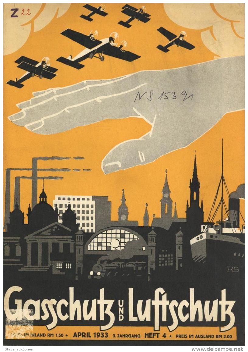 Buch WK II 2 Hefte Gasschutz Und Luftschutz 1933 Viele Abbildungen II (altersbedingete Gebrauchsspuren) - Weltkrieg 1939-45