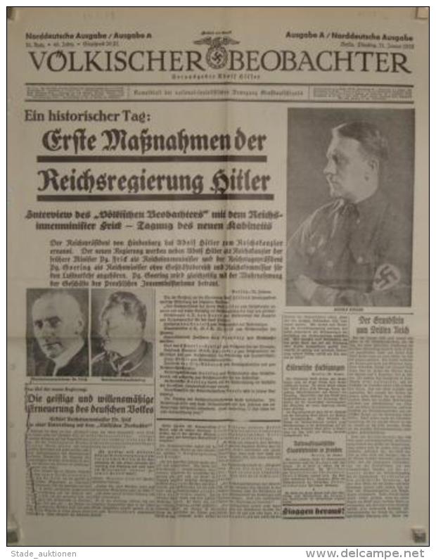 Buch WK II 1 Zeitung V&ouml;lkischer Beobachter 1933 II (gelocht) Journal - Weltkrieg 1939-45