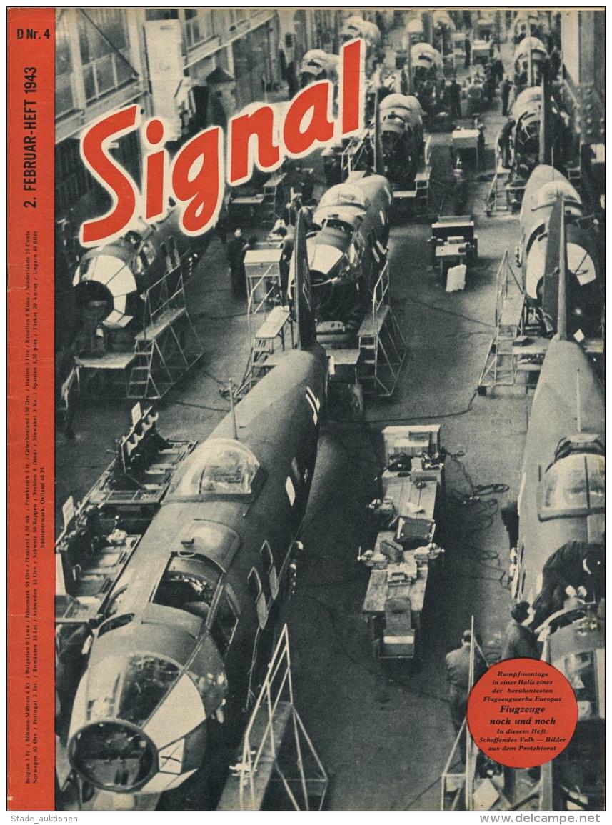 Buch WK II  Signal, Zeitschrift Februar 1943 Heft 4 Deutscher Verlag Berlin 39 Seiten Sehr Viele Abbildungen II - Weltkrieg 1939-45