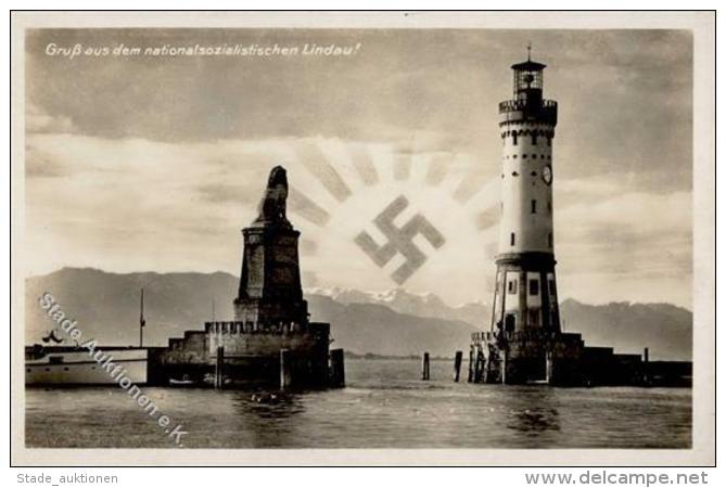 WK II Aufgehende Sonne Lindau (8990) Foto-Karte I-II - Weltkrieg 1939-45