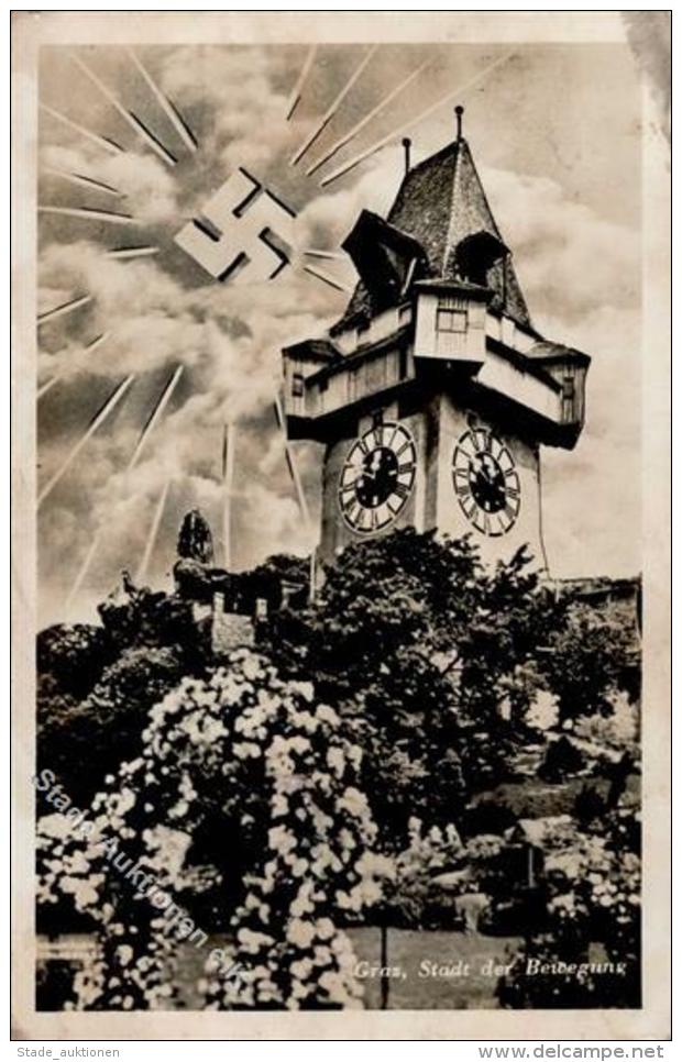 WK II Aufgehende Sonne Graz &Ouml;sterreich Foto-Karte I-II (fleckig) - Weltkrieg 1939-45