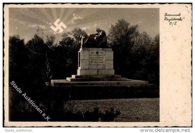 Aufgehende Sonne WK II Kandrzin Ehrenmal Heydebreck WK II Foto AK I-II (Marke Entfernt, Fleckig) - Weltkrieg 1939-45