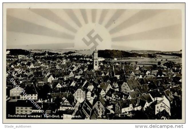 Aufgehende Sonne WK II - Heilgru&szlig; Aus BIBERACH - Deutschland Erwache! I-II - Weltkrieg 1939-45