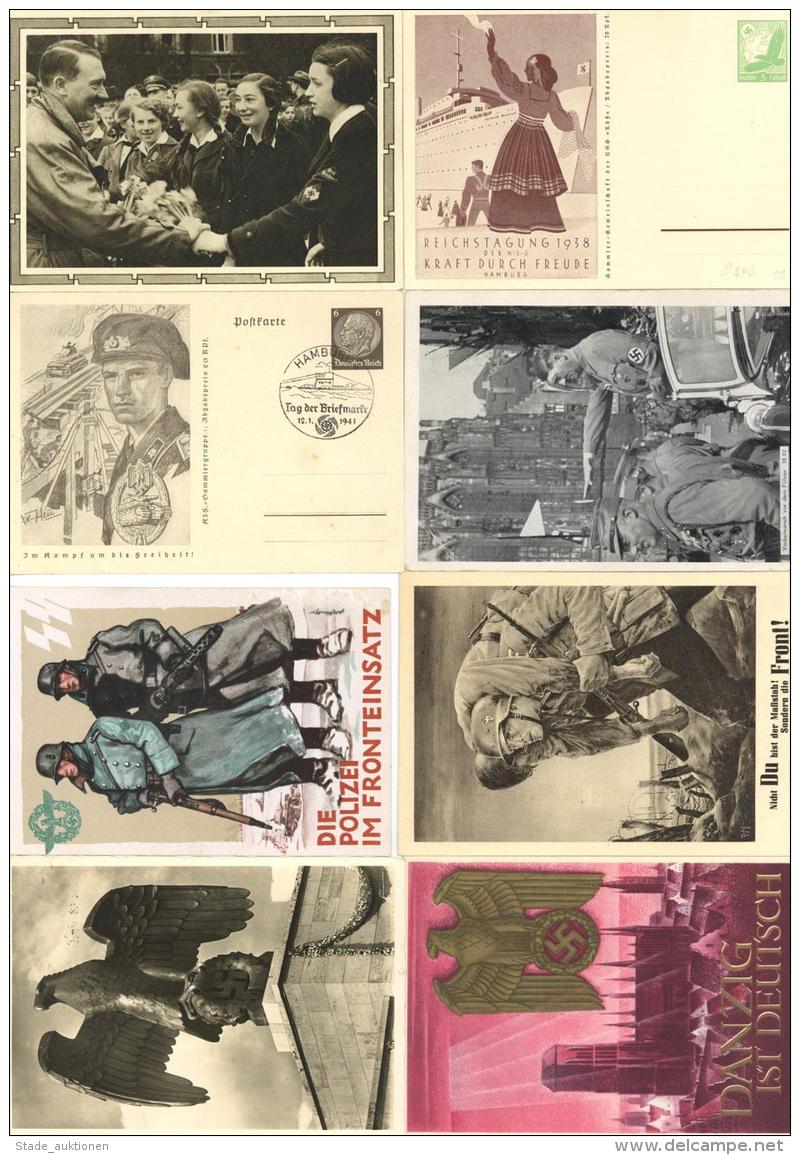 WK II Propaganda SS Und Ganzsachen Partie Mit Circa 110 Ansichtskarten I-II - Weltkrieg 1939-45
