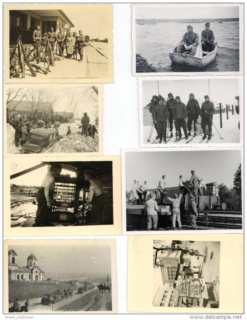 WK II Partie Mit Circa 160 Fotos Div. Formate Russland Dazu Ein Tagebuch Und Sprachf&uuml;hrer I-II - Weltkrieg 1939-45