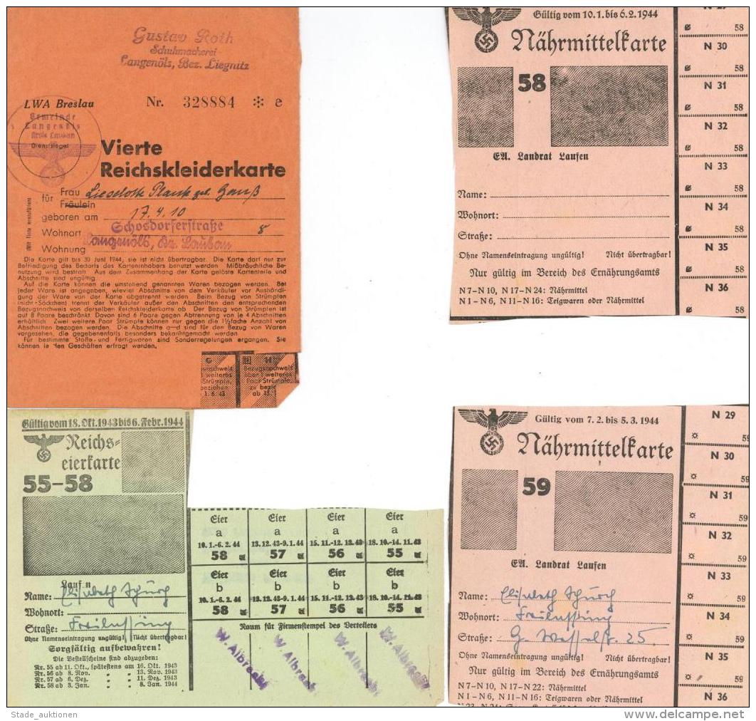 WK II Lot Mit &uuml;ber 4 Lebensmittel U. Kleiderkarten Abschnitte II - Weltkrieg 1939-45