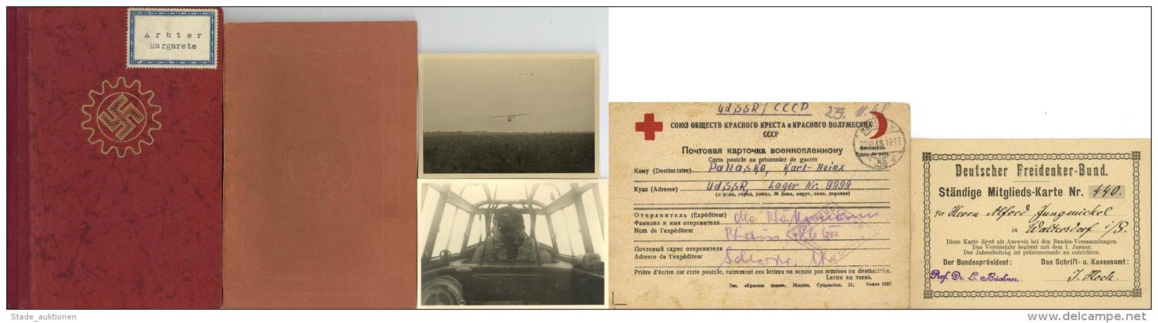 WK II Dokumente Ausweise Fotos Etc. Karton Mit Div. Teilen I-II - Weltkrieg 1939-45