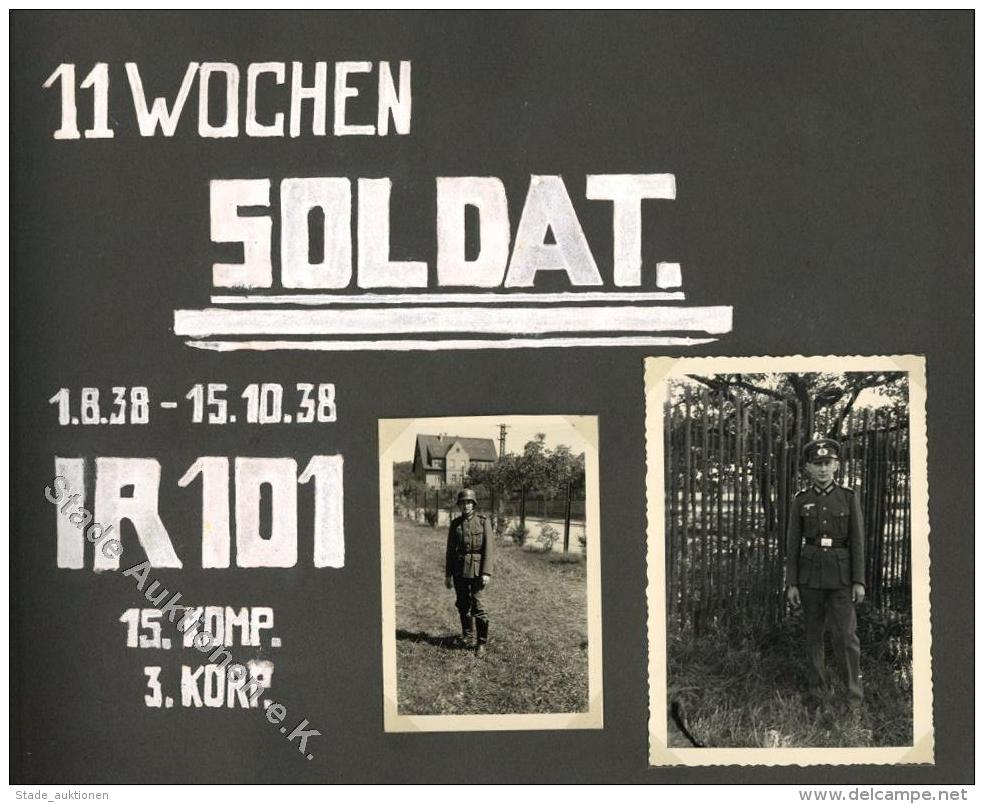 WK II Album Mit Circa 130 Fotos Soldaten Und Privat Und Urkunde I-II - Weltkrieg 1939-45
