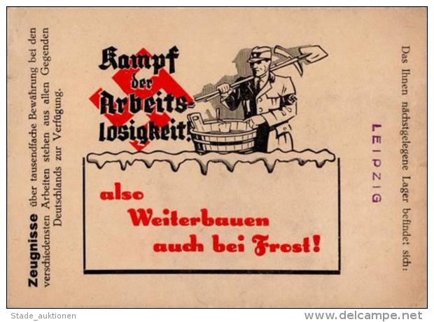RAD - Klapp-Prop-Karte Kampf Der Arbeitslosigkeit N&uuml;rnberg 1934" I-II WK II" - Weltkrieg 1939-45