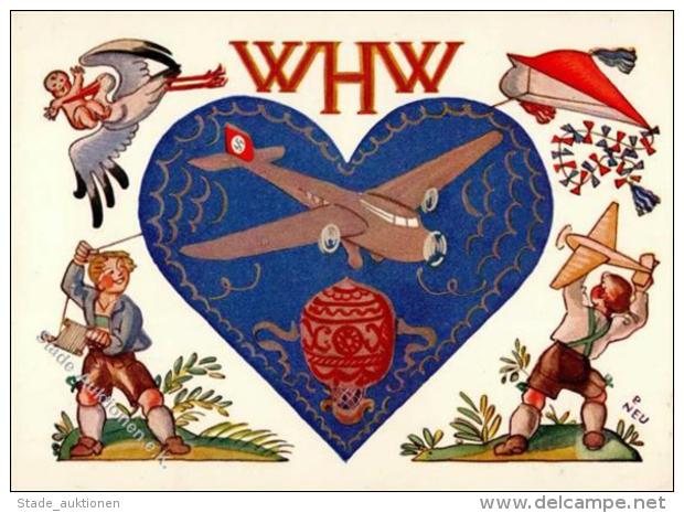WHW WK II Flugzeug Kinder Sign. Neu, P. K&uuml;nstler-Karte I-II Aviation - Weltkrieg 1939-45