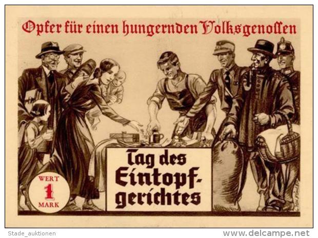 WHW Tag Des Eintopfgerichtes 1933/34 Sign. K&ouml;hler, Joh. K&uuml;nstler-Karte I-II - Weltkrieg 1939-45
