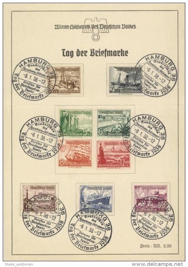 WHW Propaganda Philatelie Tag Der Briefmarke 9 Marken Mit Stempel Hamburg Sonderschau Des Hamburg-Altonaer Vereins F&uum - Weltkrieg 1939-45