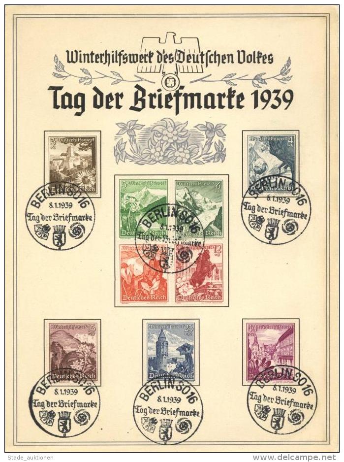WHW Propaganda Philatelie Tag Der Briefmarke 9 Marken Mit Stempel Berlin S016 1939 I-II - Weltkrieg 1939-45