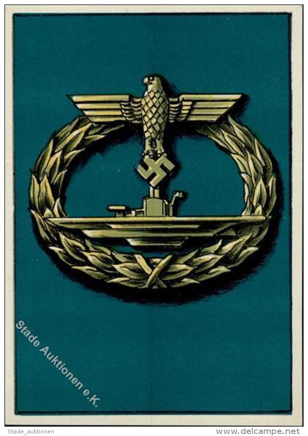TAG Der WEHRMACHT 1941 WK II - U-BOOT Abzeichen Ansichtskarte  I - Weltkrieg 1939-45