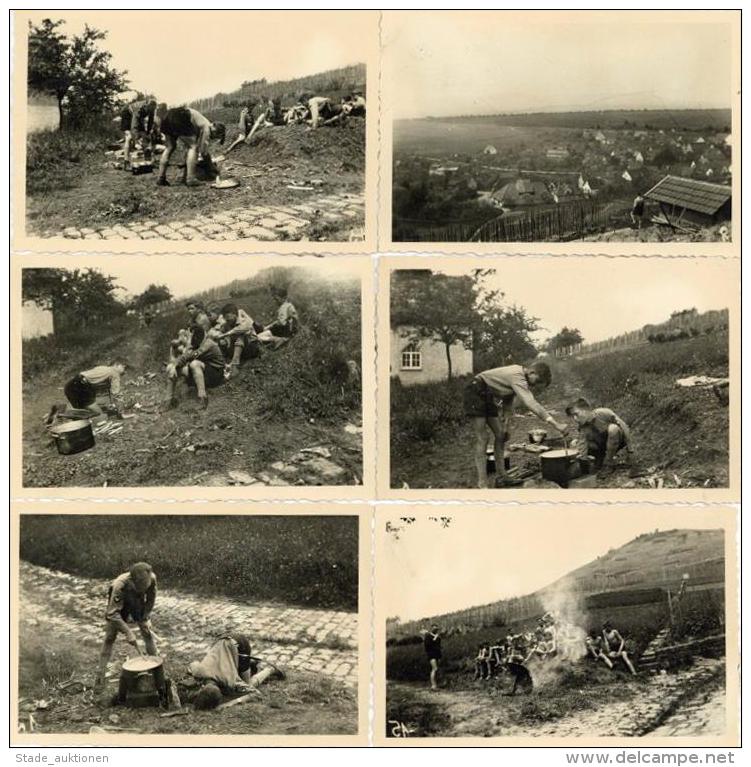 WK II HJ Bei Fellbach Lot Mit 6 Fotos Ca. 9 X 6 Cm I-II - Weltkrieg 1939-45
