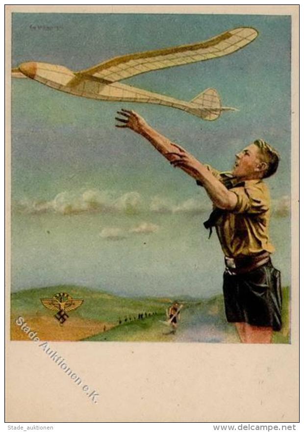 Flugwesen WK II NS Fliegerkorps Hitler Jugend WK II  K&uuml;nstlerkarte I-II Aviation - Weltkrieg 1939-45