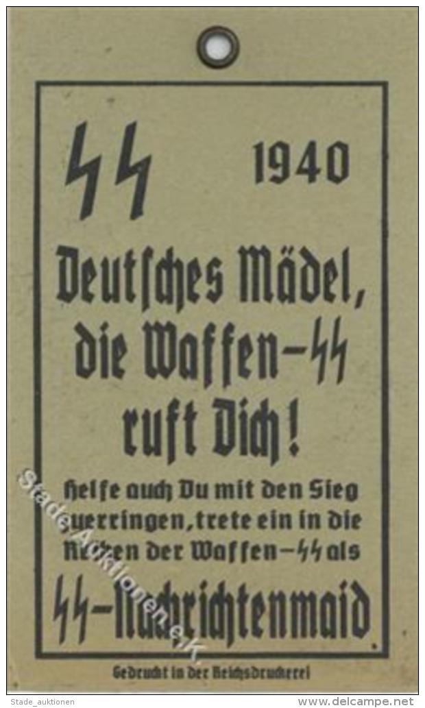 WK II Dokumente - Kalenderdeckblatt 1940 Mit WAFFEN-SS-Werbung Deutsches M&auml;del Trete Ein Als SS-NACHRICHTENMAID I-I - Weltkrieg 1939-45