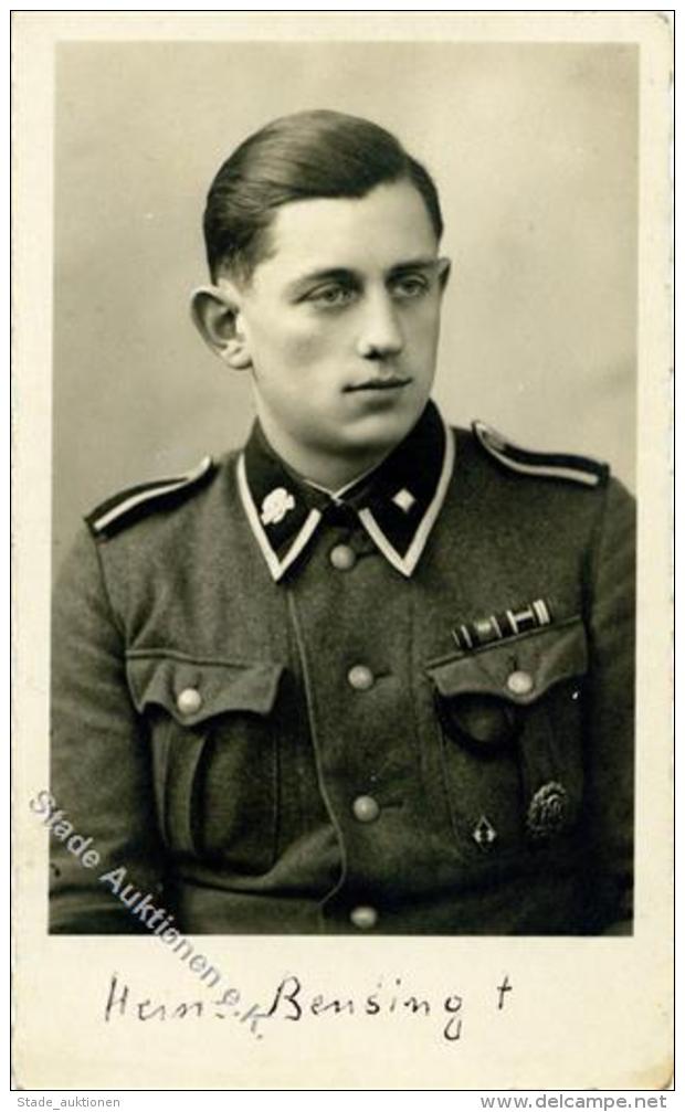 SS-Foto-Ak WK II - SS-Oberscharf&uuml;hrer Pg. Bensing Mit Todesanzeige 1943 I-II - Guerra 1939-45