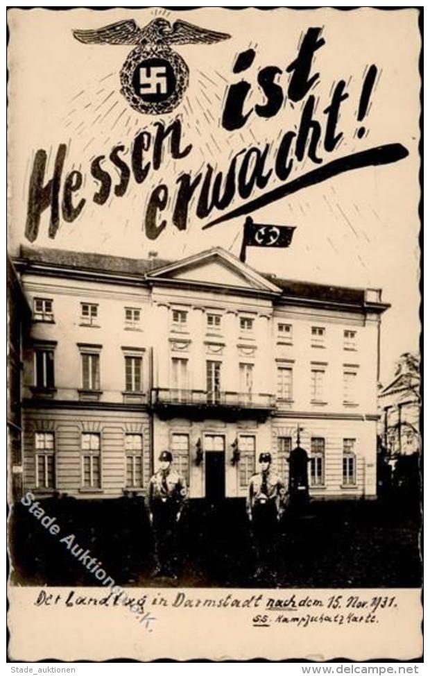 SS WK II - Fr&uuml;he SS-Kampfschatzkarte Landtag In DARMSTADT - HESSEN Ist Erwacht! 15.11.1931 I-II R!R! - Weltkrieg 1939-45