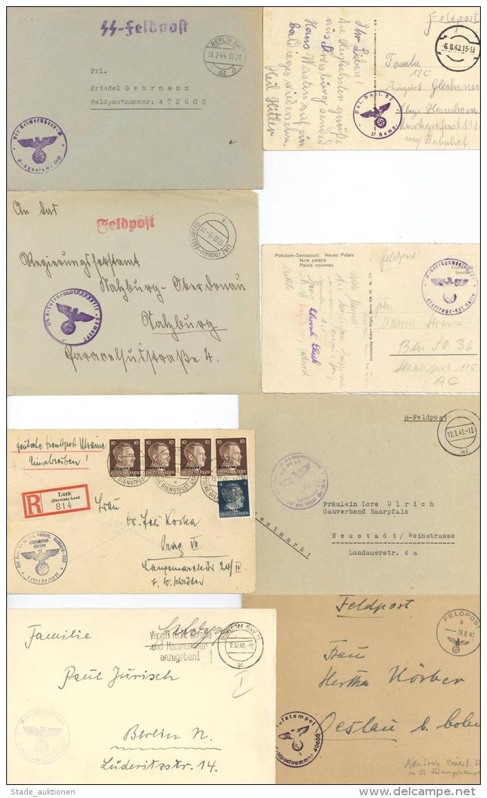 SS Feldpost WK II Lot Mit 14 Guten Belegen U.a. Reichsf&uuml;hrer SS Totenkopfverb&auml;nde Usw. Dabei Wenig Wehrmachtsf - Weltkrieg 1939-45