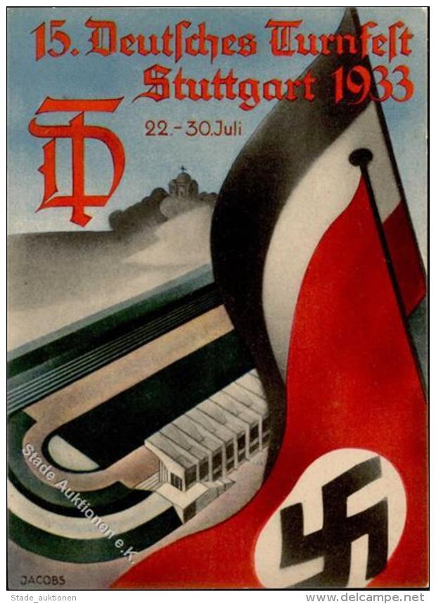 STUTTGART WK II - 15. DEUTSCHES TURNFEST 1933 , Festkarte Nr. 4, Sign. Jacobs I - Weltkrieg 1939-45