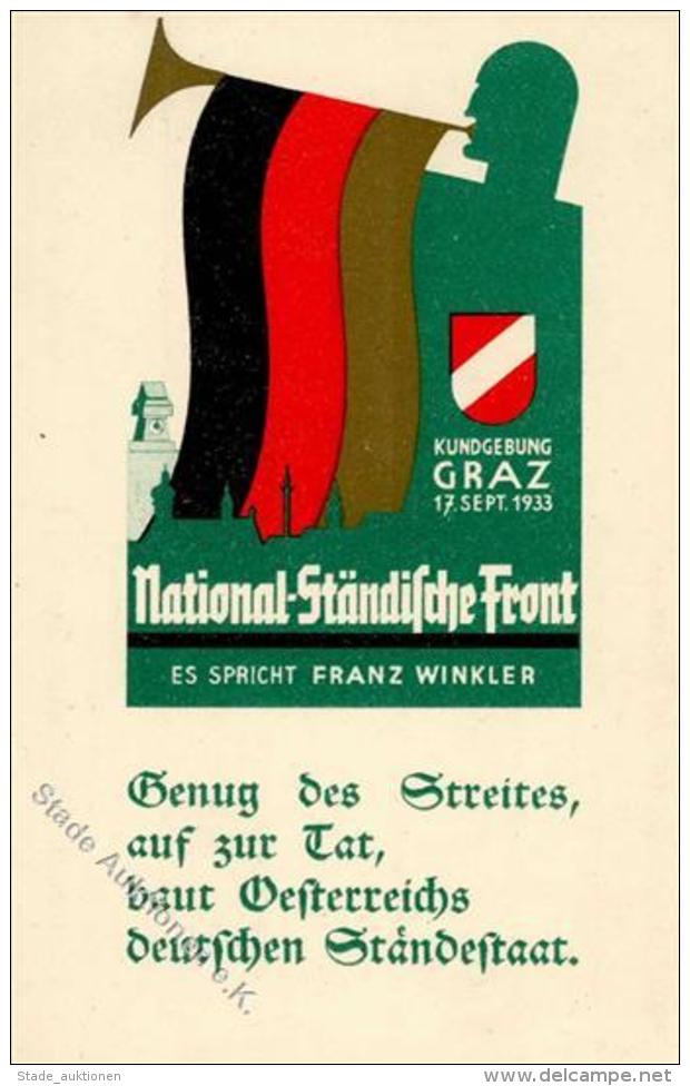 GRAZ WK II - NATIONAL-ST&Auml;NDISCHE FRONT KUNDGEBUNG 1933, I - Weltkrieg 1939-45