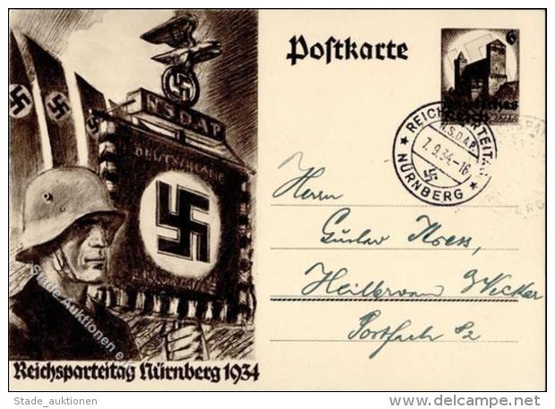 Reichsparteitag N&uuml;rnberg (8500) WK II 1934 Sonderstempel K&uuml;nstlerkarte I-II - War 1939-45
