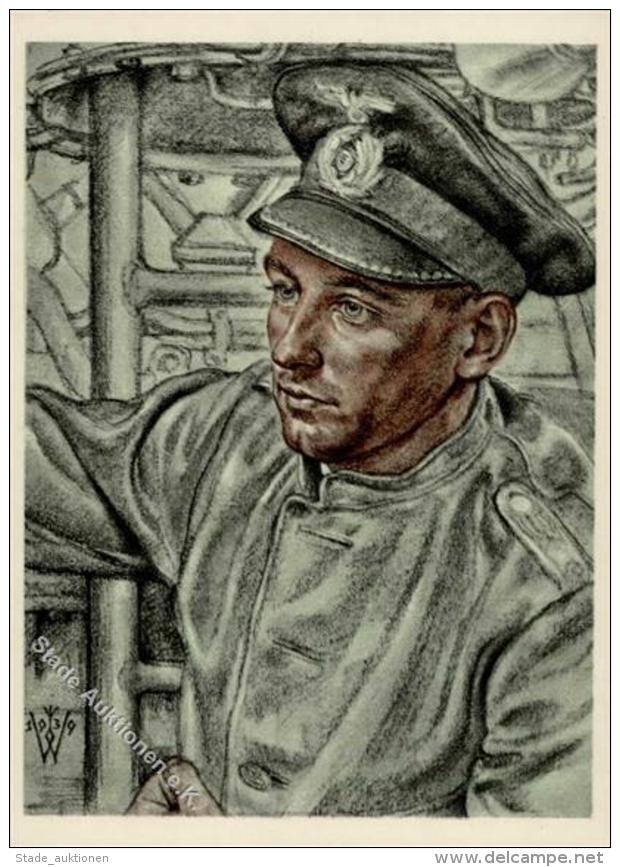 Willrich Nr. P1 R5 Nr. 7 VDA WK II Leitender Ing.-Offizier Auf Kptlt. Schuharts U-Boot K&uuml;nstlerkarte I- - Weltkrieg 1939-45