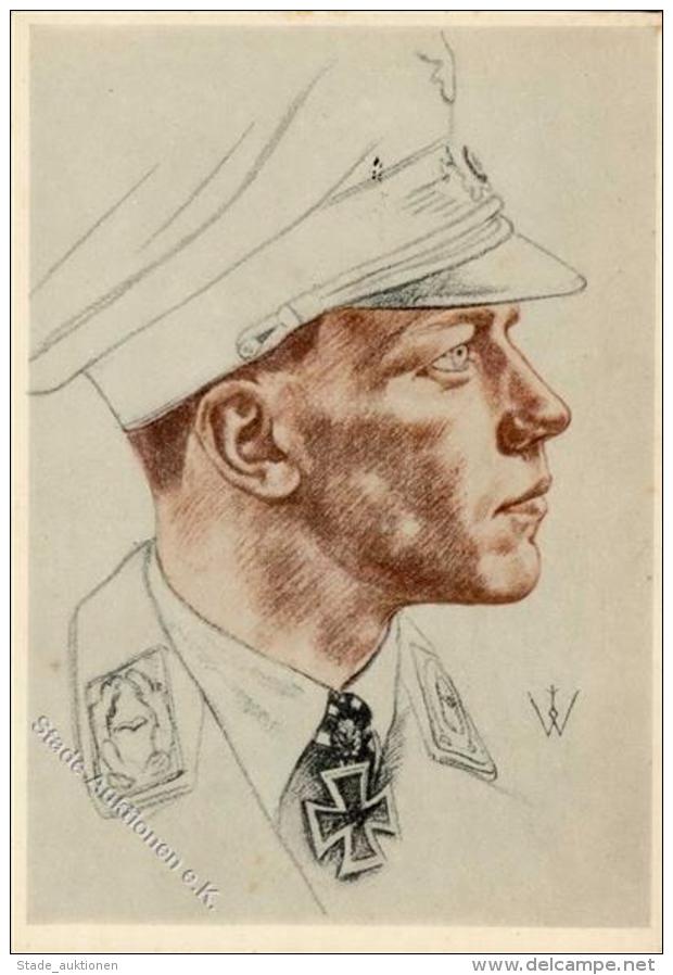 Willrich E 11 Ritterkreuztr&auml;ger Wick Major WK II  K&uuml;nstlerkarte I-II (fleckig) - Weltkrieg 1939-45