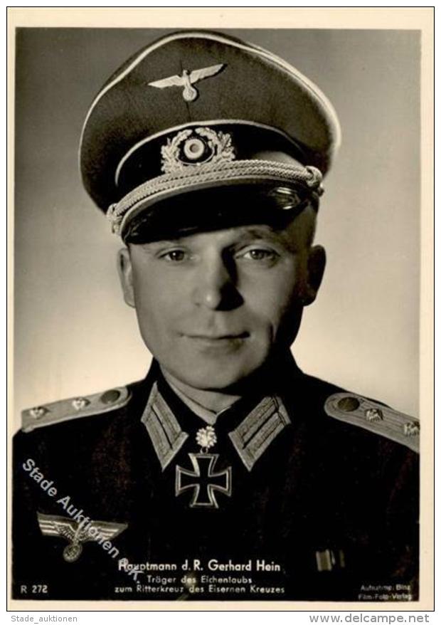 Ritterkreuztr&auml;ger WK II Hein, Gerhard Hauptmann D. R.  Foto AK I-II - Weltkrieg 1939-45