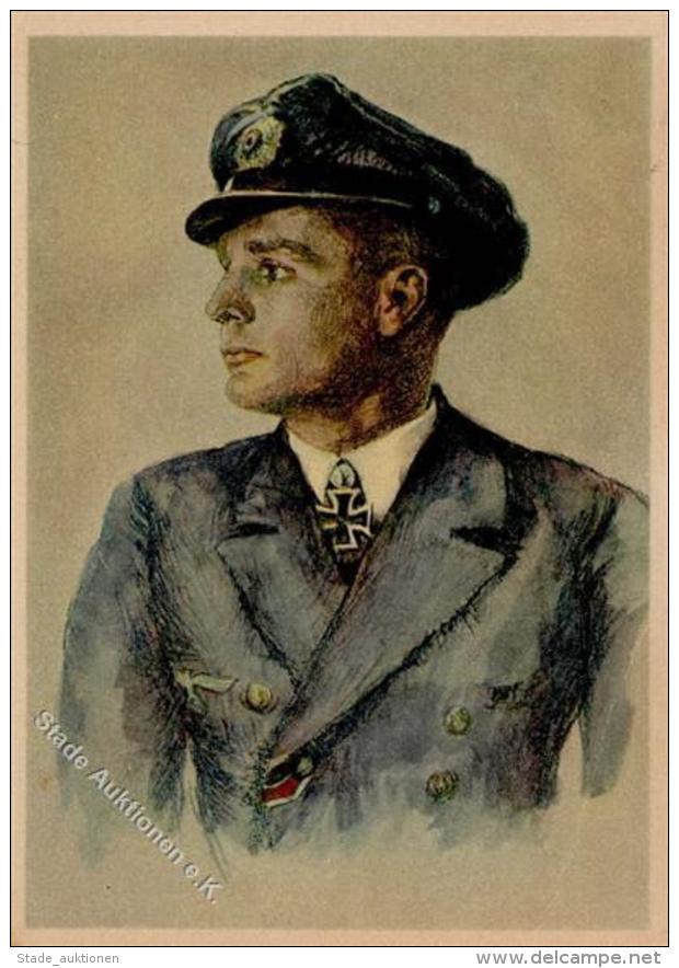 Ritterkreuztr&auml;ger WK II Endrass, Engelbert Kapit&auml;nleutnant K&uuml;nstlerkarte I-II - Weltkrieg 1939-45