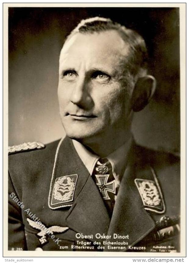 Ritterkreuztr&auml;ger WK II Dinort, Oskar Oberst Foto-Karte I-II - Weltkrieg 1939-45