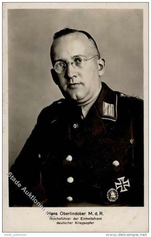 WK II Hans Oberlindober Verwundeten Abzeichen Eisernes Kreuz Foto AK I-II - Weltkrieg 1939-45