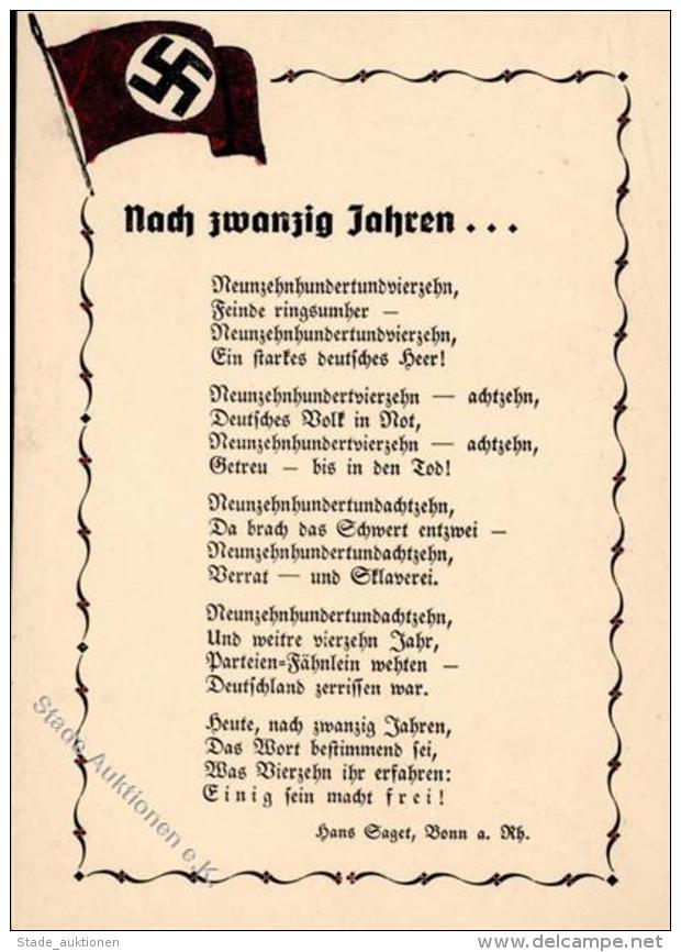 NS-LIEDKARTE WK II - Nach Zwanzig Jahren ... I - Weltkrieg 1939-45
