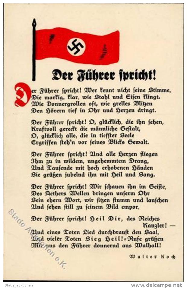 NS-LIEDKARTE WK II - Der F&Uuml;HRER Spricht! I - Weltkrieg 1939-45