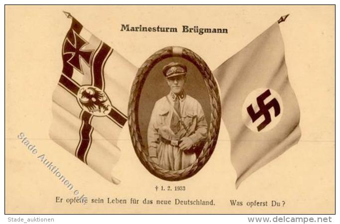 MARINESTURM BR&Uuml;GMANN WK II - Fr&uuml;he Opferkarte 1933 I-II - Weltkrieg 1939-45