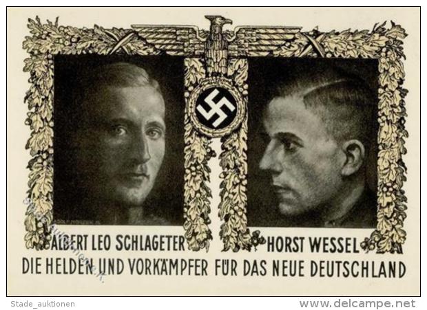 HORST WESSEL WK II - Mit SCHLAGETER - Gedenkkarte I - Weltkrieg 1939-45