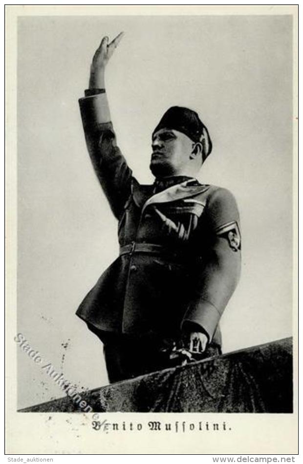 Mussolini WK II  Foto AK I-II (fleckig) - Weltkrieg 1939-45