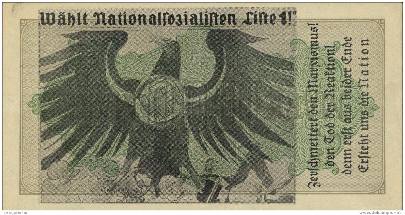 Propaganda WK II Geld Reichsbanknote I-II Argent - Weltkrieg 1939-45