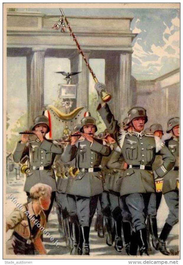 Propaganda WK II Die Wache Zieht Auf WK II K&uuml;nstlerkarte I-II - Guerra 1939-45