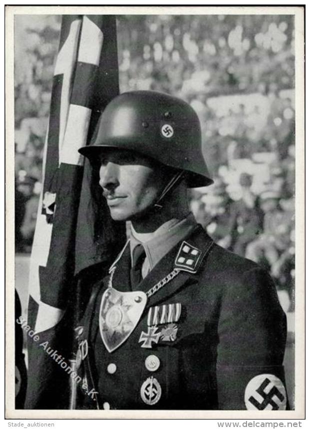 Propaganda WK II Die Blutfahne Mit Ihrem Tr&auml;ger Grimminger Am Reichsparteitag I- - Weltkrieg 1939-45
