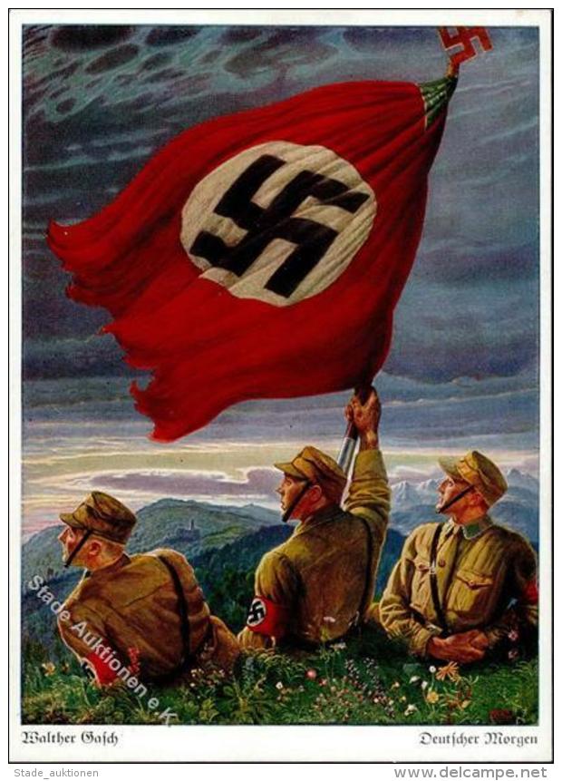 Propaganda WK II Deutscher Morgen Sign. Gasch, Walter K&uuml;nstler-Karte I-II - Weltkrieg 1939-45