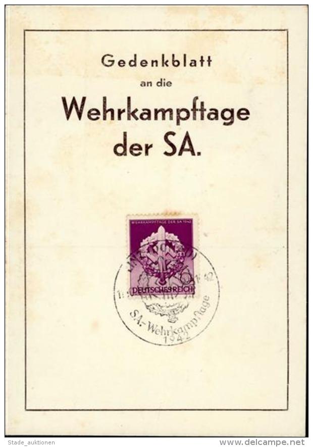 GEDENKBLATT - LINZ WEHRKAMPTAGE Der SA 1942 Mit S-o II - Weltkrieg 1939-45