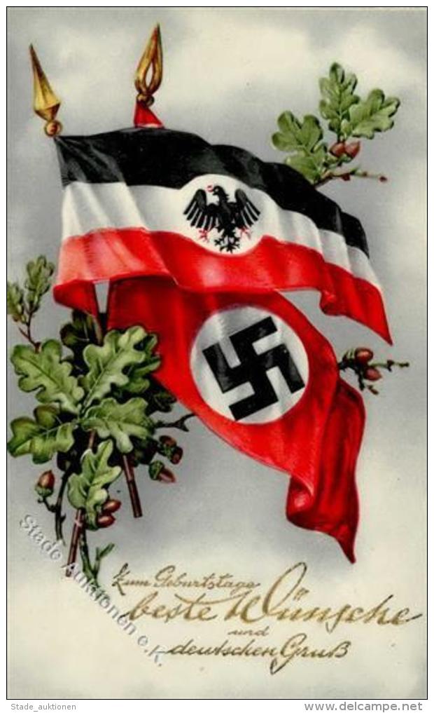 FAHNE/STANDARTE WK II - Gebrutstag + Deutschen Gru&szlig; (1790/94) I - Weltkrieg 1939-45