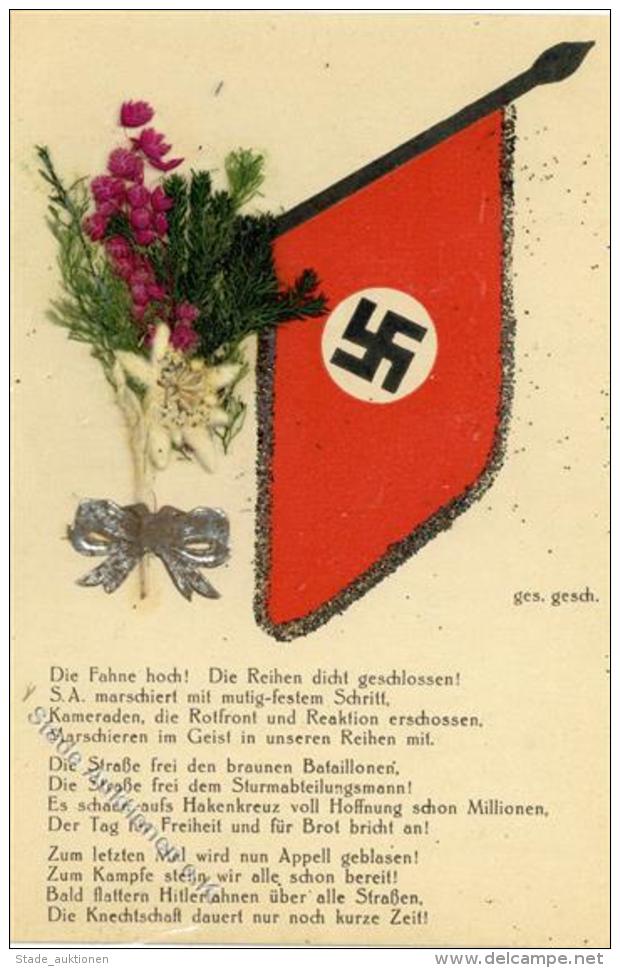 FAHNE/STANDARTE WK II - Die Fahne Hoch! Mit Trockenblume! (keine Ak) I-II - Weltkrieg 1939-45